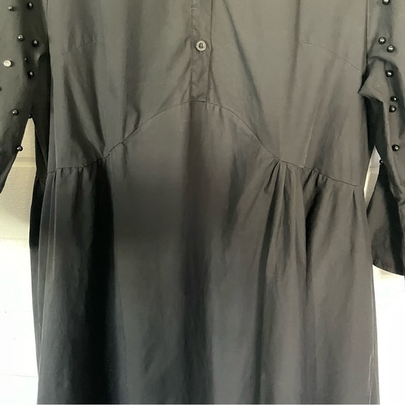 N by Nancy Black Midi 3/4 Sleeve Bedazzled Plus Size High Low Dress 2XL - Picture 5 of 15